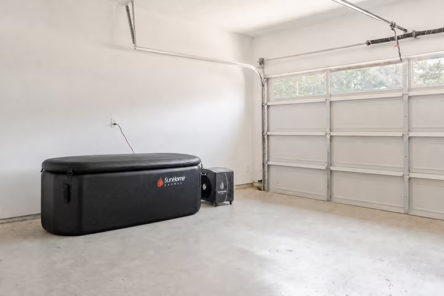 Private hot and cold plunge in the garage